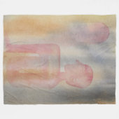 Couverture Polaire Nuit Rouge Moon Aquarelle Imprimer (Devant (Horizontal))