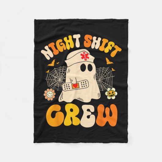 Couverture Polaire Nuit Shift Crew Ghost Halloween Nurse Funny (Devant)