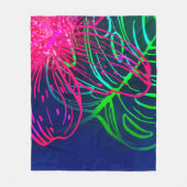 Couverture Polaire Nuit Tropicale Électrique Luau Néon Aloha (Devant)