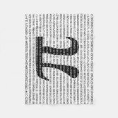 Couverture Polaire Numéro noir d'origine pi jour symbole mathématique (Devant)