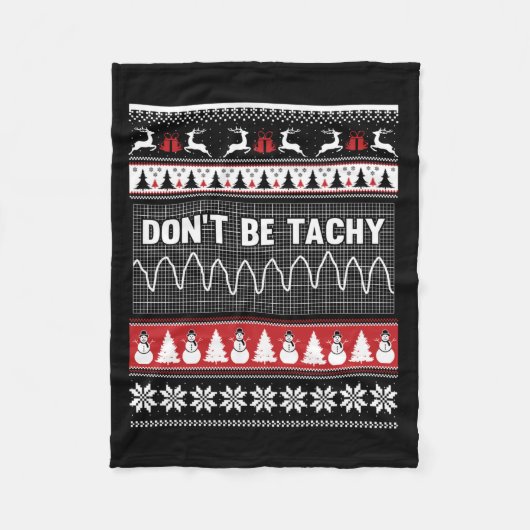 Couverture Polaire Nurse Ugly Christmas Sweater - Don't Be Tachy Long (Devant)