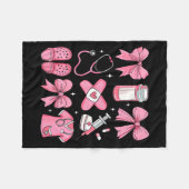 Couverture Polaire Nurse Valentines Day Coquette Bow Valentine Nurse  (Devant (Horizontal))