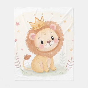 Couverture Polaire Nurserie du bébé lion – Impression d'animal mignon