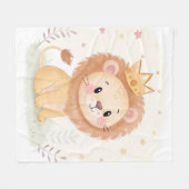 Couverture Polaire Nurserie du bébé lion – Impression d'animal mignon (Devant (Horizontal))