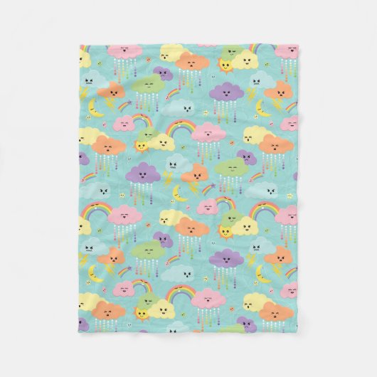 Couverture Polaire Nursery Cute Ciel Nuageux (Devant)