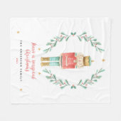 Couverture Polaire Nutcracker aquarelle botanique mignon Pos de Noël (Devant (Horizontal))