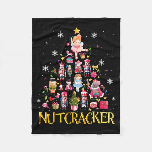 Couverture Polaire Nutcracker Christmas Tree Ballet Dance Women Kids  (Devant)
