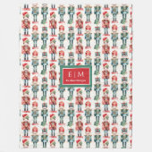 Couverture Polaire Nutcracker d'aquarelle mignonne cadeau de Noël (Devant)