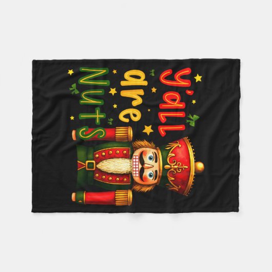 Couverture Polaire Nutcracker Merry Christmas Funny Xmas Pajamas Y'al (Devant (Horizontal))