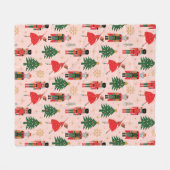 Couverture Polaire Nutcracker mignon Noël rose (Devant (Horizontal))