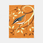 Couverture Polaire Nuthatch Rouge Sur Branche D'Arbre Stylisé (Devant)
