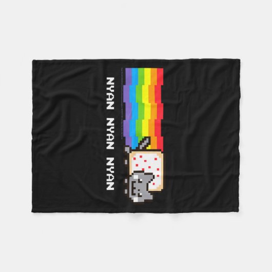 Couverture Polaire Nyan Cat Nyan Nyan Nyan Rainbow Funny Internet Mem (Devant (Horizontal))