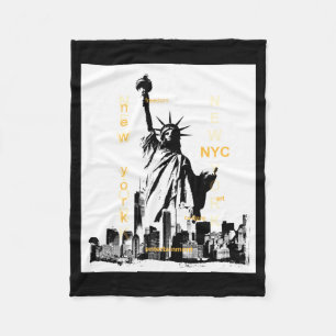 Couverture Polaire Nyc New York Pont de Brooklyn Statue de la Liberté