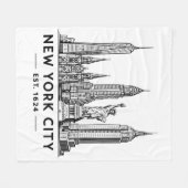 Couverture Polaire NYC Skyline Illustration with Statue of Liberty (Devant (Horizontal))
