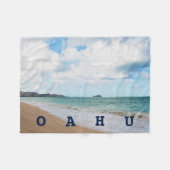 Couverture Polaire Oahu Hawaii Ocean Waves & Beach (Devant (Horizontal))