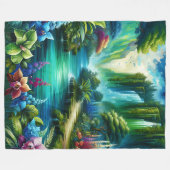 Couverture Polaire "Oasis de cascade enchantée" (Devant (Horizontal))