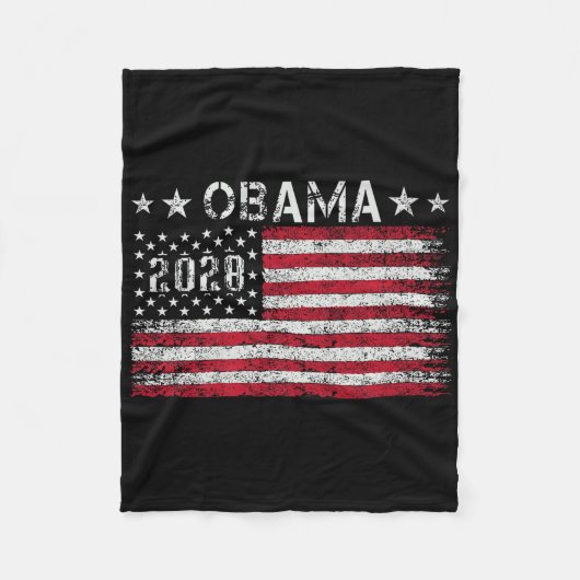 Couverture Polaire Obama 2028 Retro Vintage (Devant)