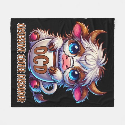 Couverture Polaire Obsessive Coffee Disorder  (Devant (Horizontal))