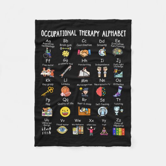 Couverture Polaire Occupational Therapy Alphabet Ota Funny Teacher Lo (Devant)