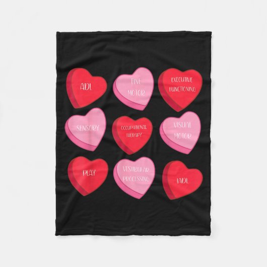 Couverture Polaire Occupational Therapy Heart Candy Valentine Day Ot  (Devant)