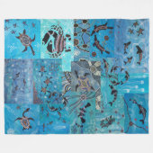 Couverture Polaire Océan Collage Autochtone Fleece Blanket (Devant (Horizontal))