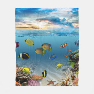 Couverture Polaire Océan Corail Reef Poisson tropical