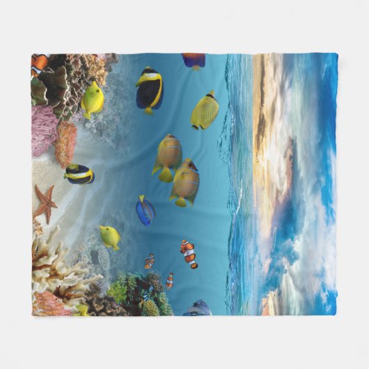 Couverture Polaire Océan Corail Reef Poisson tropical (Devant (Horizontal))
