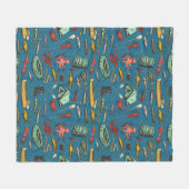 Couverture Polaire Ocean Shore Rubber Dinghy Fishing Pattern (Devant (Horizontal))