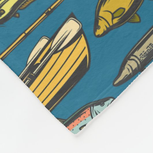 Couverture Polaire Ocean Shore Rubber Dinghy Fishing Pattern (Coin)