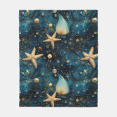 Couverture Polaire Ocean Starfish Motif Fleece Blanche (Devant)