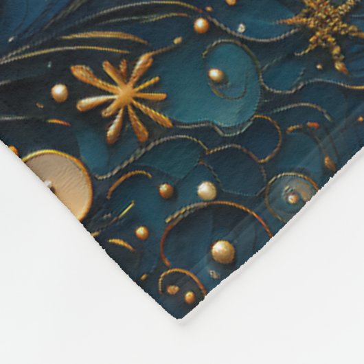 Couverture Polaire Ocean Starfish Motif Fleece Blanche (Coin)