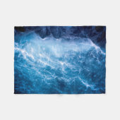 Couverture Polaire Océan - Vagues bleu foncé (Devant (Horizontal))
