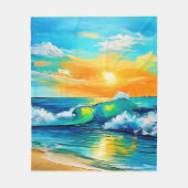 Couverture Polaire Ocean's Kiss : Sunset Waves (Devant)