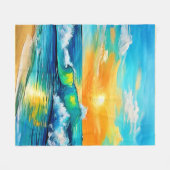 Couverture Polaire Ocean's Kiss : Sunset Waves (Devant (Horizontal))