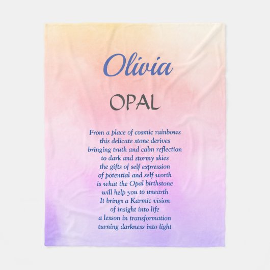 Couverture Polaire Octobre Birthstone Opal conception (Devant)