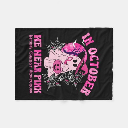 Couverture Polaire Octobre Nous Portons Le Cancer Du Sein Rose Femmes (Devant (Horizontal))