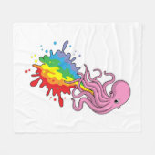 Couverture Polaire Octopus avec arc-en-ciel (Devant (Horizontal))