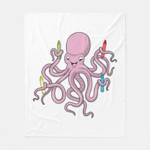 Couverture Polaire Octopus avec Crayon