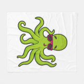 Couverture Polaire Octopus avec lunettes de soleil (Devant (Horizontal))