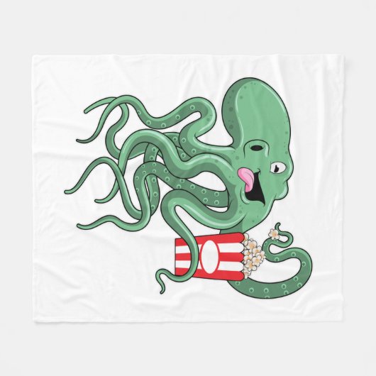 Couverture Polaire Octopus avec Popcorn (Devant (Horizontal))