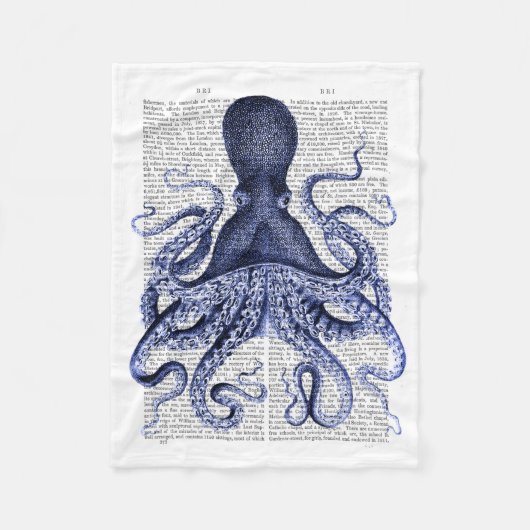 Couverture Polaire Octopus bleu (Devant)