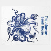 Couverture Polaire Octopus bleu (Devant (Horizontal))