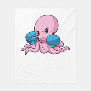 Couverture Polaire Octopus en boîte avec gants de boxe