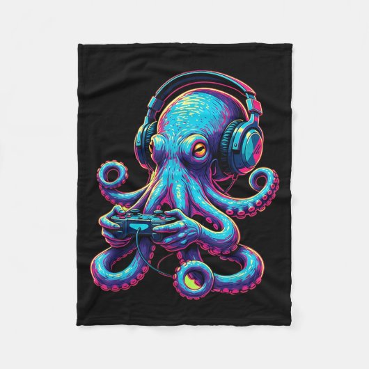Couverture Polaire Octopus Gaming Animal Video Games Funny Octopus  (Devant)