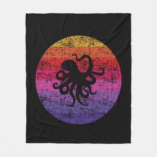 Couverture Polaire Octopus rétro (Devant)