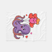 Couverture Polaire Octopus With Heart Lloons Valentine Day  (Devant (Horizontal))