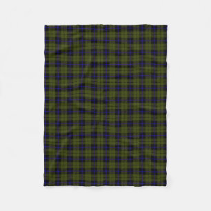 Couverture Polaire Odee armée vert plaid noir bleu strié