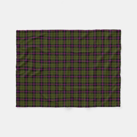 Couverture Polaire Odee armée verte plaid noir rose strié (Devant (Horizontal))
