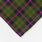 Couverture Polaire Odee armée verte plaid noir rose strié (Coin)