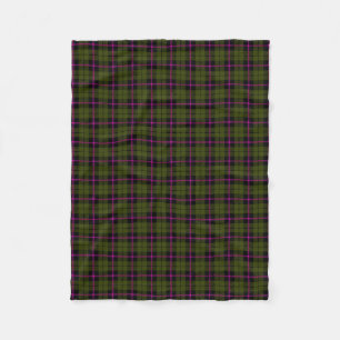 Couverture Polaire Odee armée verte plaid noir rose strié